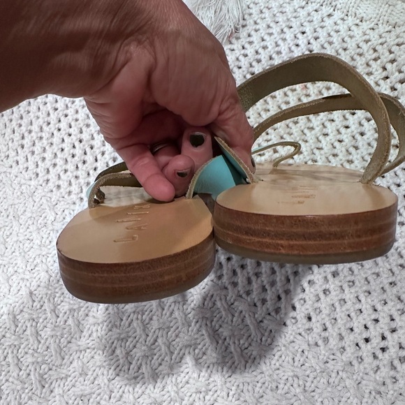 LAiik Flat Leather Womens Sandals
Greece Sz 41US 11 Turquoise Blue - Picture 5 of 6